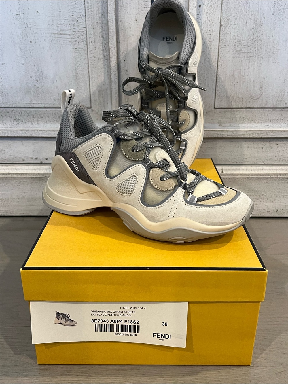 Fendi Women's Sneakers in Beige/Cream and Gray